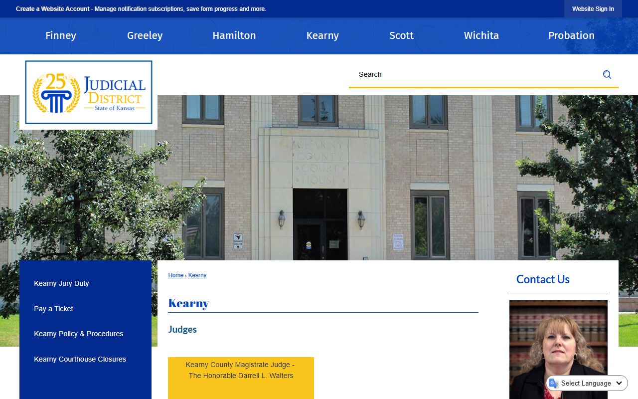 Kearny County court records after arrest district court page